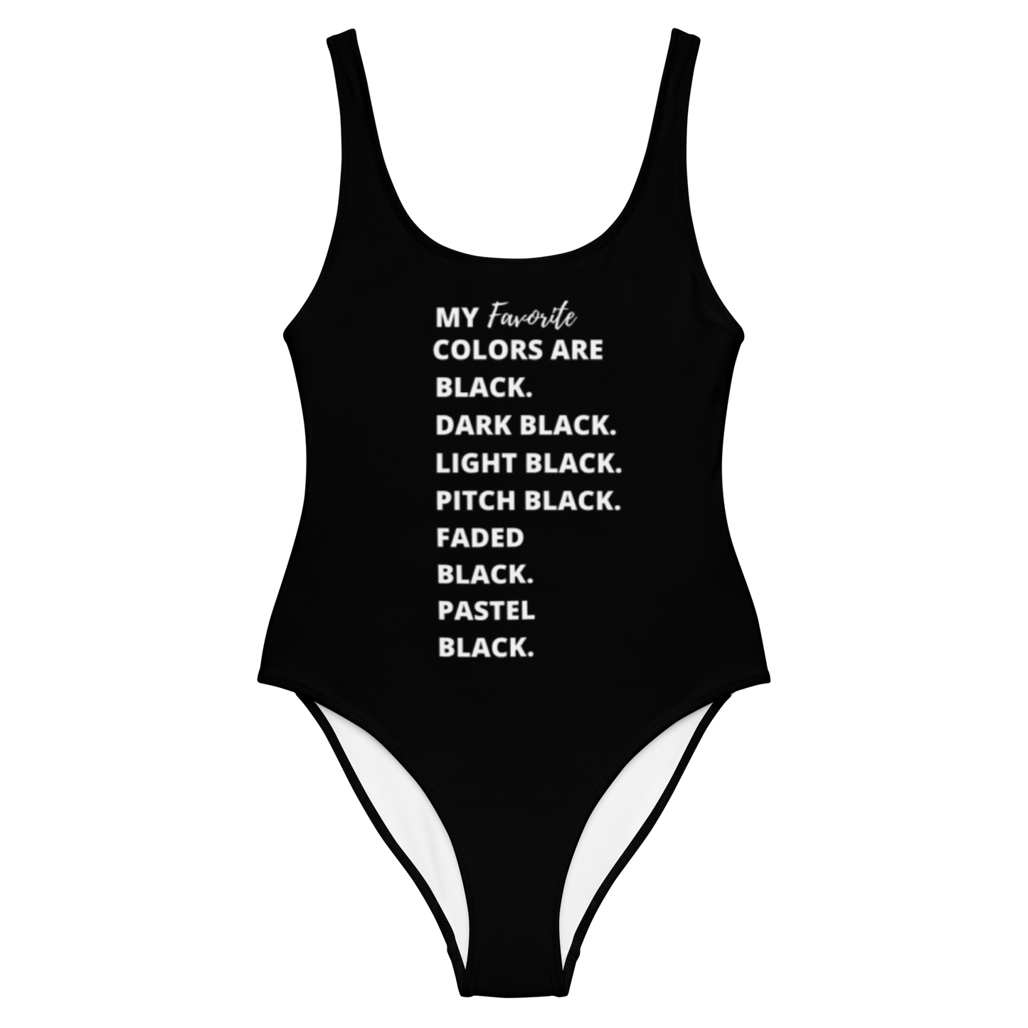 My Favorite Color Is Black One-Piece Swimsuit