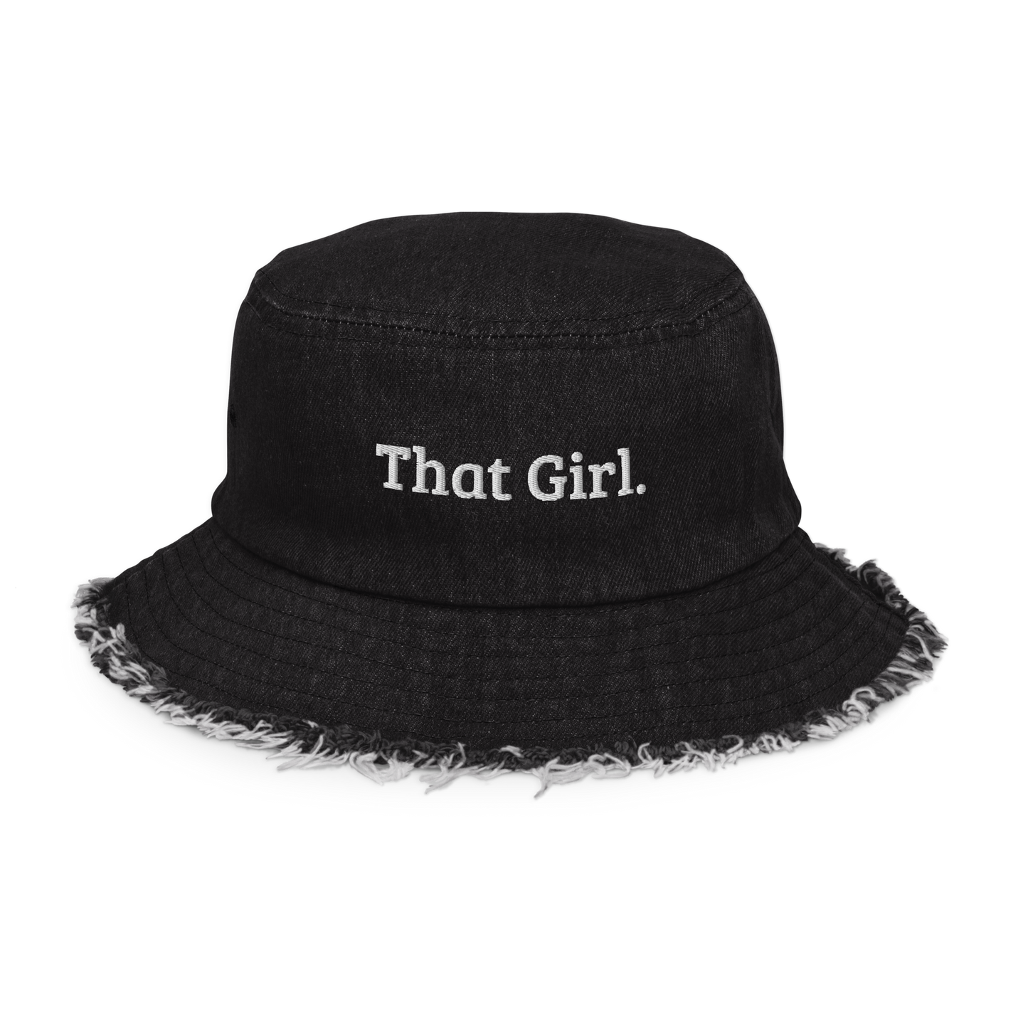 That Girl. Distressed denim bucket hat