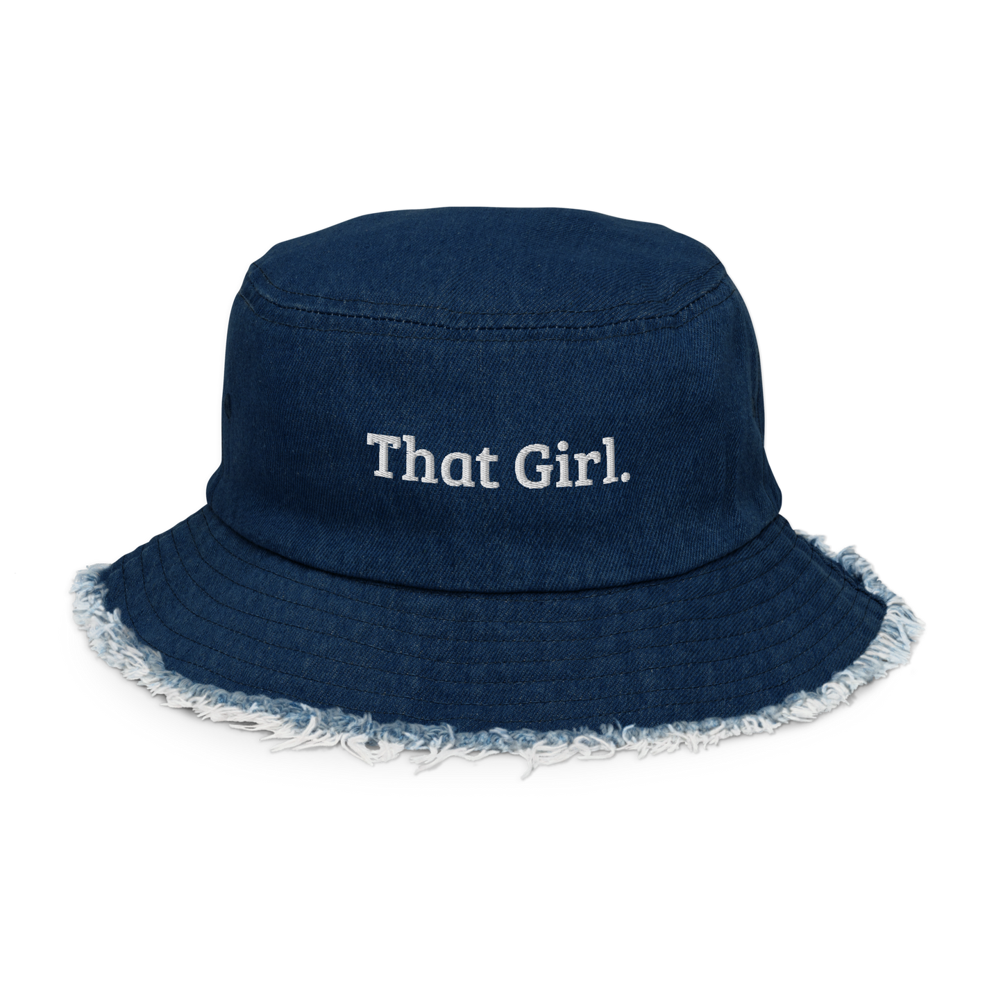 That Girl. Distressed denim bucket hat