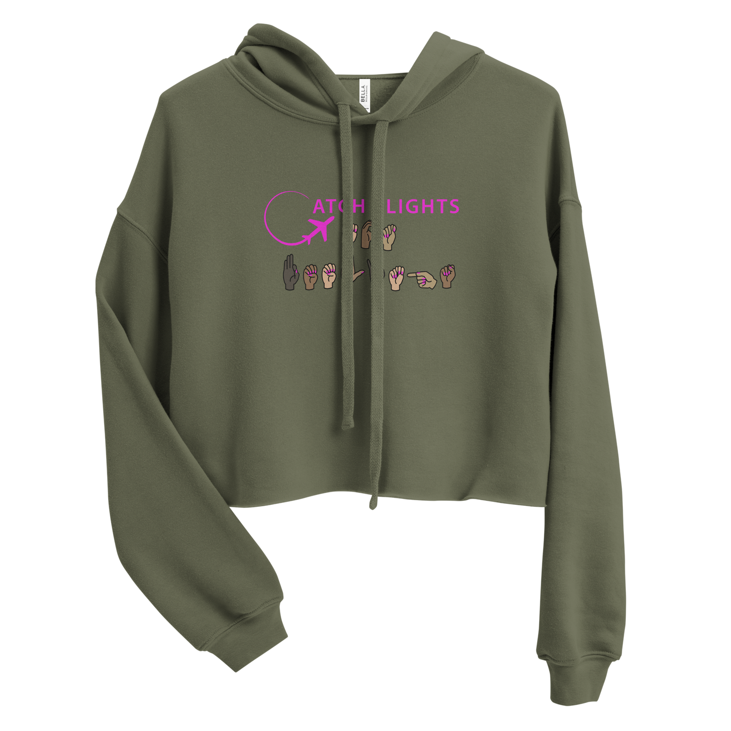 ASL Catch Flights Not Feelings Crop Hoodie